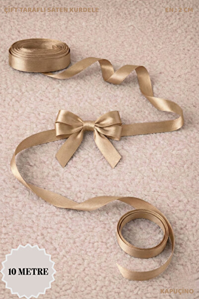 Mortex Kapuçino Saten Kurdele 2 cm 10mt - Bohça, Nikah, Nişan, Çeyiz, Hediye,...