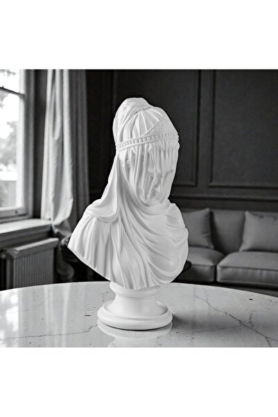 zeydude Duvaklı Gelin Tüllü Kadın Büst Heykeli
