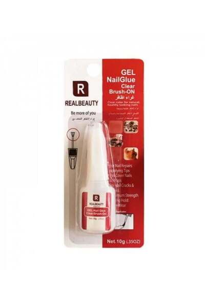 real beauty غراء أظافر مع فرشاة من شفاف 10 غرام