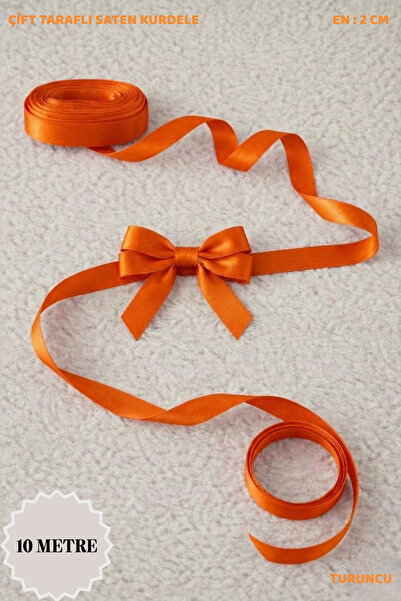 Mortex Turuncu Saten Kurdele 2 cm 10mt - Bohça, Nikah, Nişan, Çeyiz, Hediye, ...