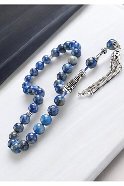 İnan Tesbih Lapis Lazuli Natural Stone Silver Design Prayer Beads
