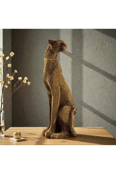 zeydude Dekoratif Aksesuar Oturan Puma Panter Siyah