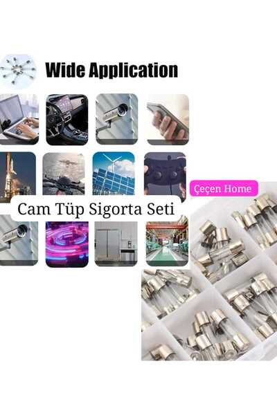 ÇEÇEN HOME Cam Tüp Sigorta Seti Araba İçin Vakum Makinesi İçin 5x20mm 0.2A~20...