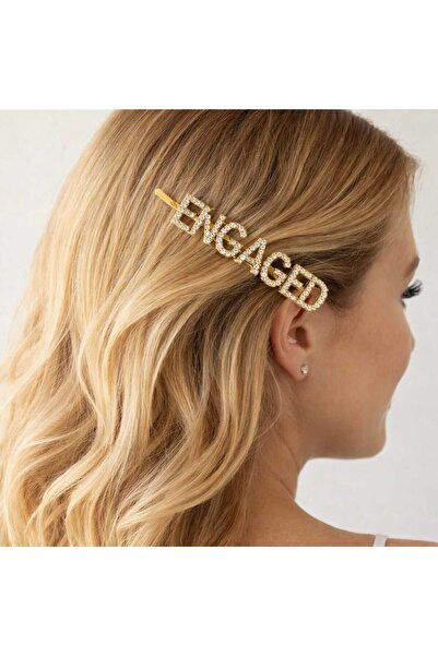 Bittox Agrafă de păr de lux cu litere cu pietre pentru femei - Accesoriu de p...