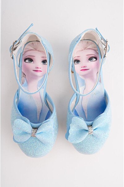 Cappale Сини детски обувки с папийонка и токчета