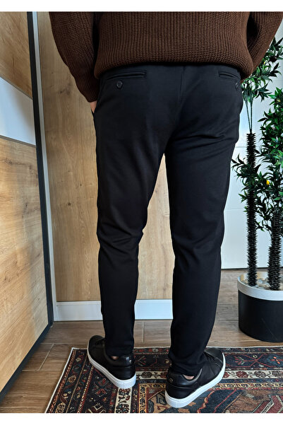 blucombin Men's Fabric Trousers Regular Fit Pipe Leg