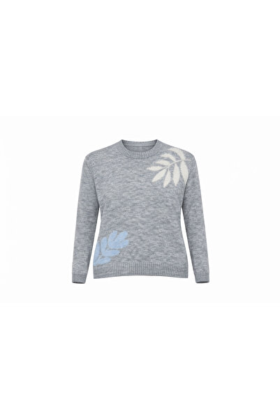 EnModaStyle Clover Pattern Fleece-Lined Soft Women's Knitwear Sweater