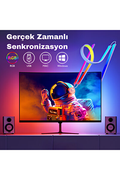 neeko Bilgisayar Ambilight Işığı Görüntüye Duyarlı Ambilight LED 27 INC