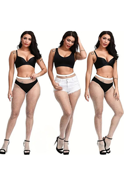 CN High Waist Fishnet Stockings - Stretchy, Comfortable Thigh High Stockings for Women