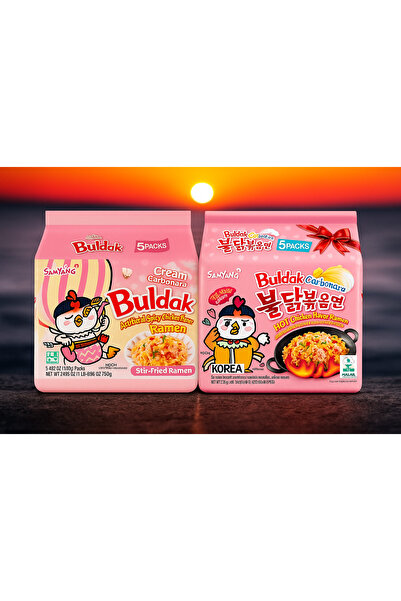 buldak 2çeşit toplam 10 adet tekli noddle