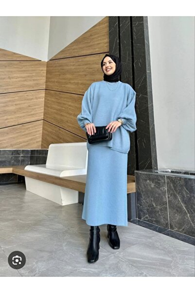 REDMİNA fashion Oversized Cut Knitwear Skirt Suit