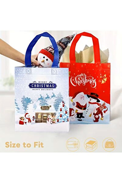 MORESUN Christmas Gift Bag with Handle Snowflakes 1 Piece