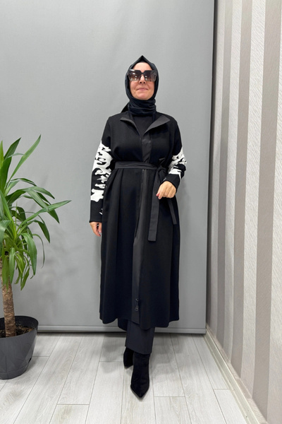 MissWhence Steel Knitted Zippered Knitwear Cap Black Miss262