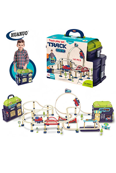 Shem Şehir İstasyonu 147 Parça Demiryolu Çantalı Set - 360° Dönme Hareketi & ...