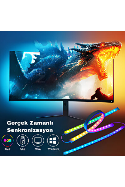 neeko Bilgisayar Ambilight Işığı Görüntüye Duyarlı Ambilight LED 24 INC