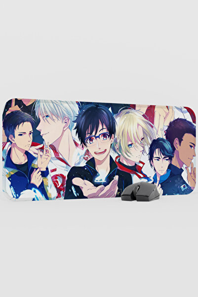 mousepad bastir Yuri on Ice Anime V4 - 70x30 XL Gaming Kauçuk Kaykay Mouse Pa...