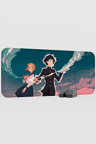 mousepad bastir Mob Psycho 100 Anime V5 - 70x30 XL لوحة ماوس مطاطية للألعاب غ...