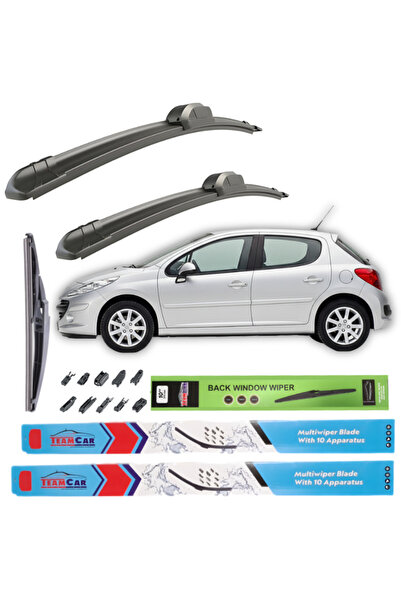 TEAMCAR Υαλοκαθαριστήρες Peugeot 207 (5 πόρτες 2006-2014) Πλήρες σετ