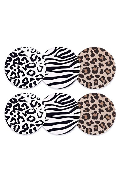 NOSTA Set of 6 Colorful Leopard-Themed Coasters – with Protective Box