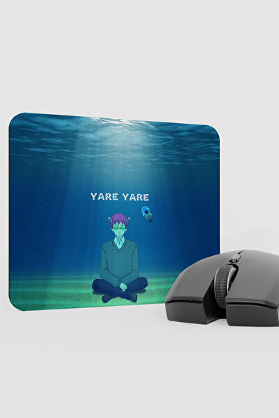 mousepad bastir Saiki Kusuo Anime V2 - 22X18 وسادة ماوس مطاطية للألعاب غير قا...