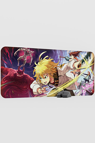 mousepad bastir Nanatsu no Taizai Anime V1 - 90x40 XXL لوحة ماوس مطاطية للألع...