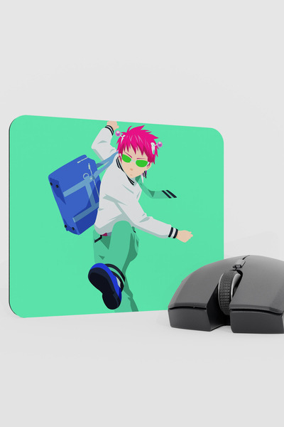 mousepad bastir Saiki Kusuo Anime V1 - 22X18 وسادة ماوس مطاطية للألعاب غير قا...