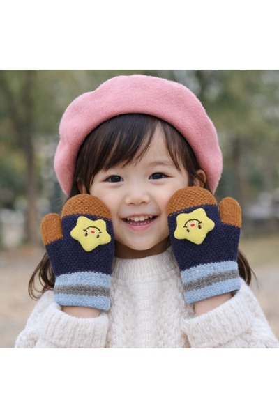 gigigiyim Yıldız Desenli Tek Parmak Unisex Çocuk Eldiven