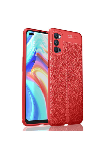 TechTrove Oppo Reno 4 Pro İçin Uyumlu Deri Tasarımlı Elde Kaymaz Korumalı Sil...