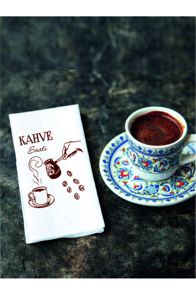 Baskı Adresi Matbaa & Promosyon Kahve Saati Yazılı Servis Peçetesi 20'li Paket
