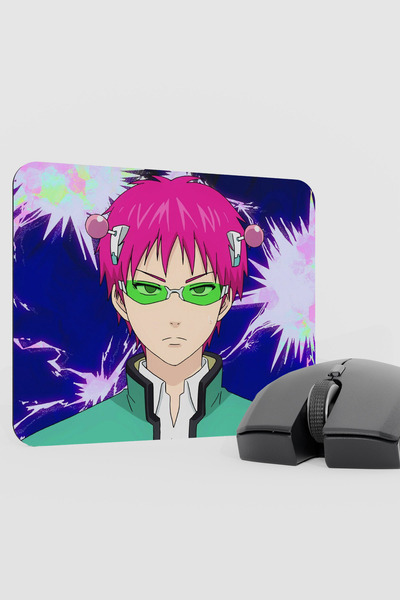 mousepad bastir Saiki Kusuo Anime V5 - 22X18 وسادة ماوس مطاطية للألعاب غير قا...