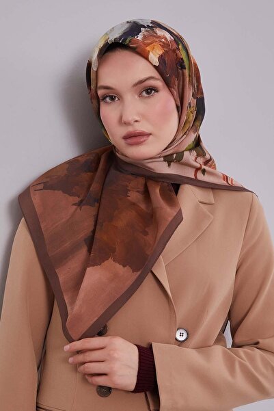 Levidor K.Kahve Dal Çiçek Aura Eşarp