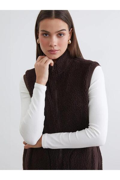 LC Waikiki Mock Neck Women's Plush Vest (W5)