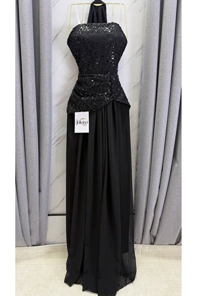 Juliana black evening dress