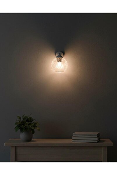 BİAVİZE شمعدان حائط حديث من الكروم بتفاصيل من الزجاج الشفاف