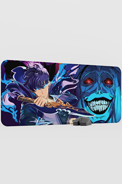 mousepad bastir Solo Leveling Anime V3 - 90X40 XXL Gaming Rubber Non-Slip Bas...