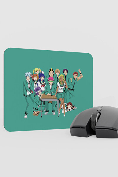 mousepad bastir Saiki Kusuo Anime V4 - 22X18 وسادة ماوس مطاطية للألعاب غير قا...