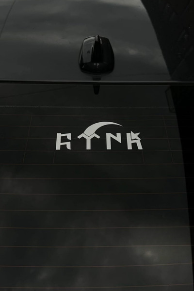 artea tasarım Göktürkçe Türk Yazısı Araba ve Motosiklet Sticker - Ay Yıldız D...