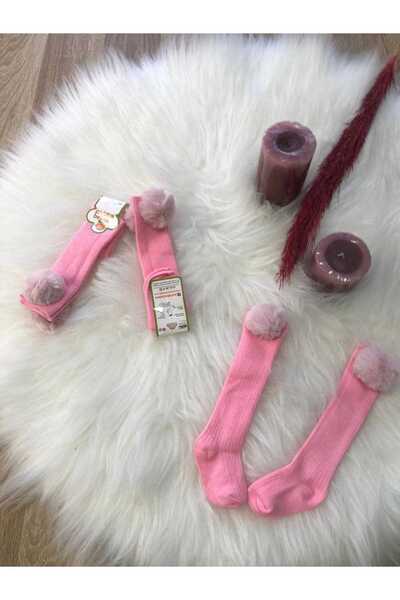 BEGONYA BEBECE KIDS Три пакета чорапи до коляното с помпони