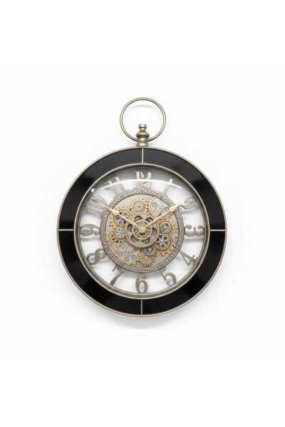 Funny Life Lüx Çarklı Çift Kadranlı Duvar Saati - Tüm Çarkalar Çalışıyor- Cam...