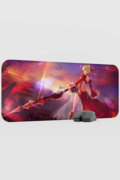 mousepad bastir Fate Anime V3 - 70X30 XL Gaming Rubber Non-Slip Base Mouse Pa...