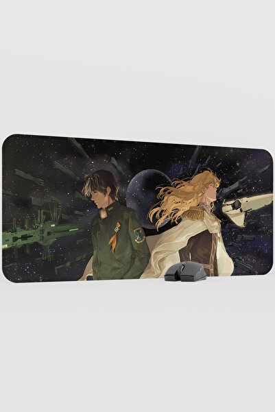 mousepad bastir Ginga Eiyuu Densetsu Anime V2 - 90x40 XXL لوحة ماوس مطاطية لل...