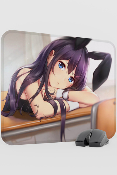 mousepad bastir Bunny Girl Senpai Anime V1 - 48X40 XL Gaming Rubber Non-Slip ...