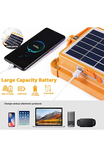 Generic Solar LED Camping Light with Mobile Charging | Portable Rechargeable Outdoor Emergency Lantern