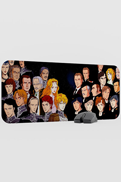 mousepad bastir Ginga Eiyuu Densetsu Anime V4 - 70x30 XL لوحة ماوس مطاطية للأ...