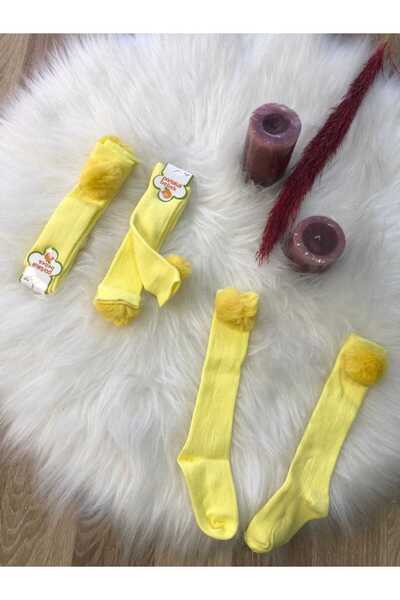 BEGONYA BEBECE KIDS Три пакета чорапи до коляното с помпони