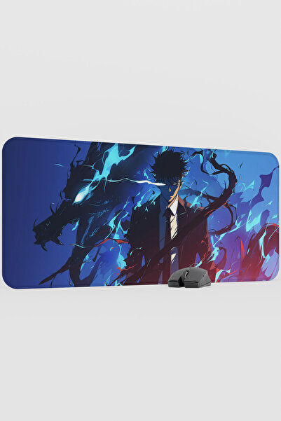 mousepad bastir Solo Leveling Anime V1 - 90X40 XXL Gaming Rubber Non-Slip Bas...