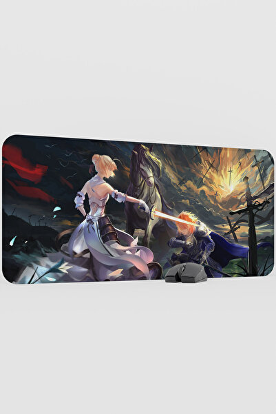 mousepad bastir Fate Anime V2 - 90X40 XXL Gaming Rubber Non-Slip Base Mouse P...