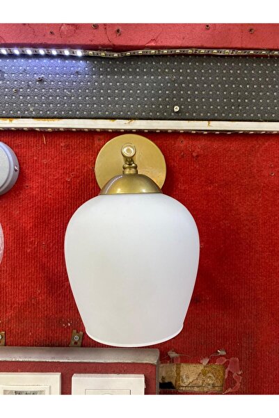 BİAVİZE White Glass Gold Chrome Wall Sconce