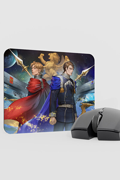 mousepad bastir Ginga Eiyuu Densetsu Anime V3 - 22X18 وسادة ماوس مطاطية للألع...