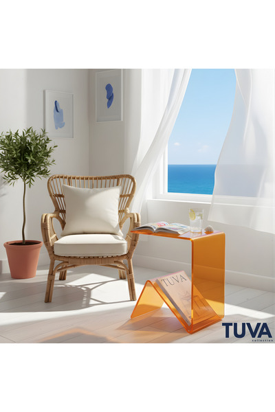 TUVA Collection ELAN Şeffaf Pleksi Yan Sehpa Komodin| Modern Minimal Tasarım ...